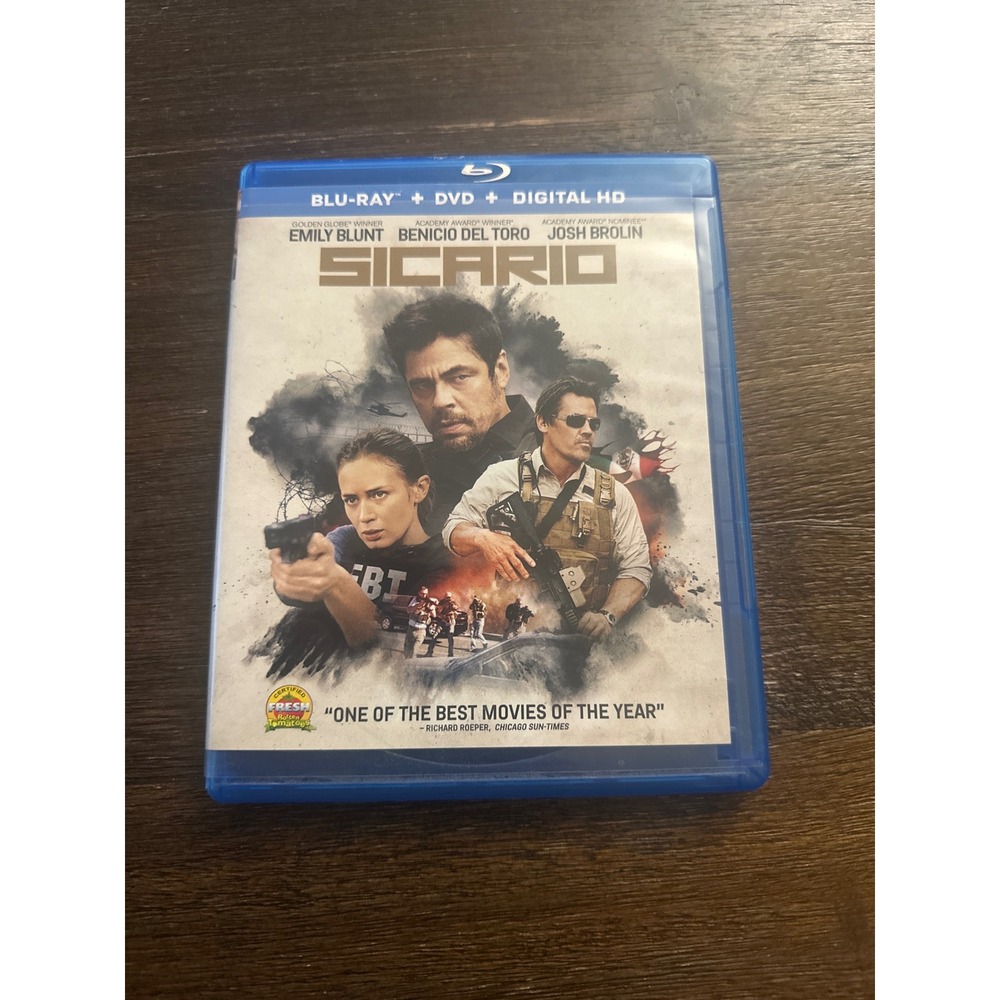 Sicario Blu-ray DVD 2-Disc‎ Combo Emily Blunt Benicio Del Toro Lionsgate Action